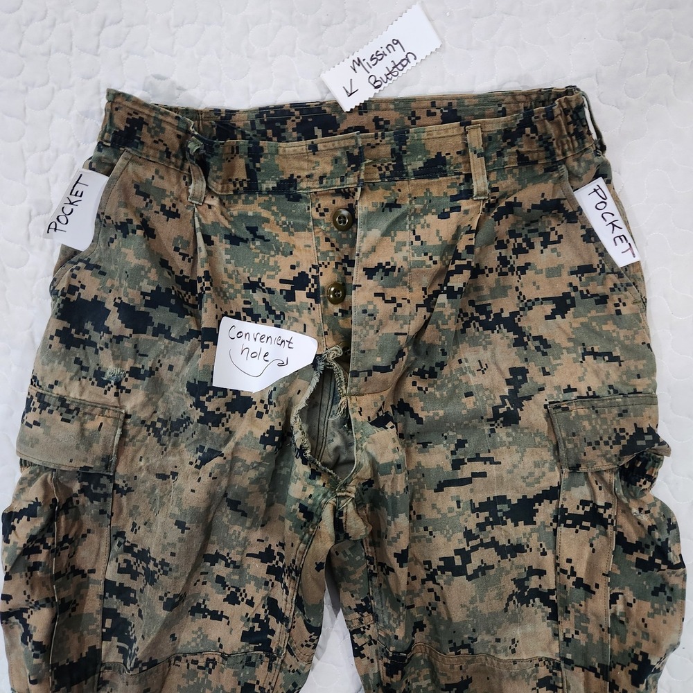 32"  Woodland Digital Camouflage Military BDU Cargo  Camo Pants CONVENIENT HOLE